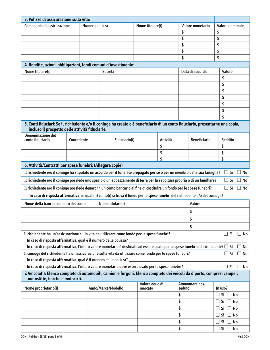 Form DOH-4495A IT Supplement A Access Ny - New York (Italian), Page 3