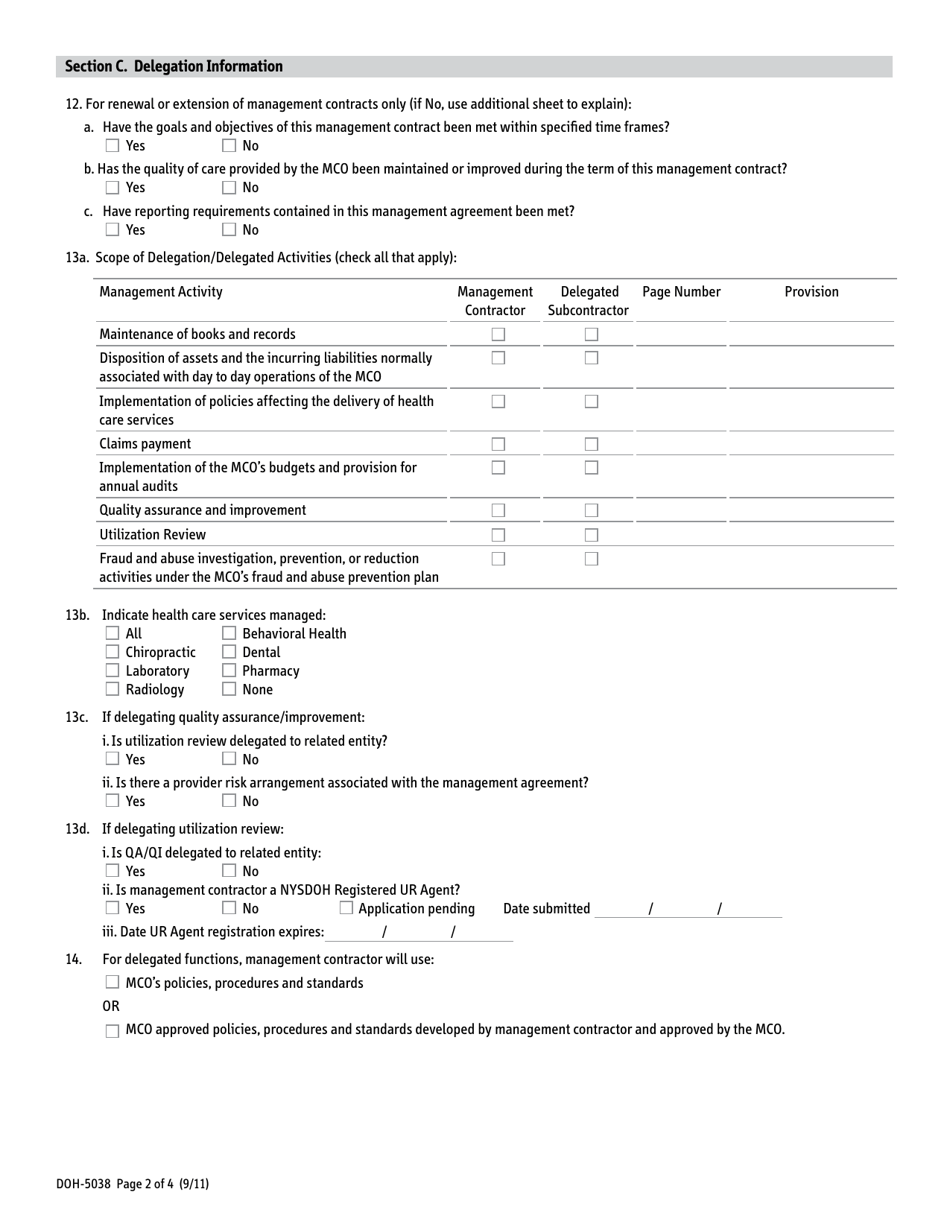 Form DOH-5038 - Fill Out, Sign Online and Download Printable PDF, New ...