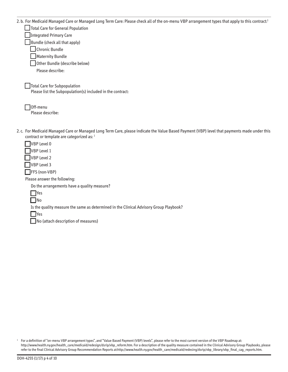 Form DOH4255 Fill Out, Sign Online and Download Fillable PDF, New