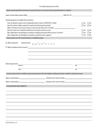 Form DOH-350 Application for Certificate of Waiver From Disinfection Requirements - New York, Page 2
