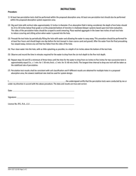 Form DOH-1327 Percolation Test Data - New York, Page 2