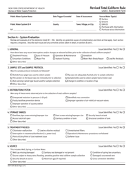Form DOH-5197 Revised Total Coliform Rule: Level 1 Assessment Form - New York