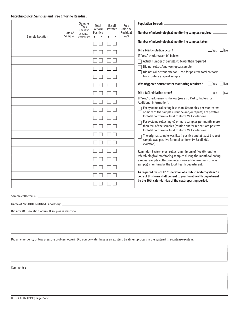 Form DOH-360CUV - Fill Out, Sign Online and Download Fillable PDF, New ...