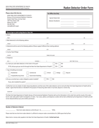 Document preview: Form DOH-2247 Radon Detector Order Form - New York