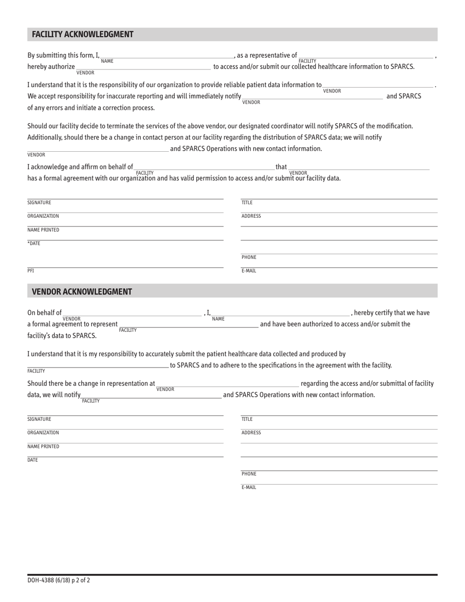 Form DOH-4388 - Fill Out, Sign Online and Download Printable PDF, New ...