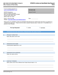 Document preview: Form DOH-5132 Sparcs Limited and Identifiable Data Request Form - New York
