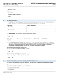 Form DOH-5132 Sparcs Limited and Identifiable Data Request Form - New York, Page 3