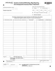 Document preview: Form NYS-45-ATT (Instructions) Quarterly Combined Withholding, Wage Reporting, and Unemployment Insurance Return - Attachment - New York