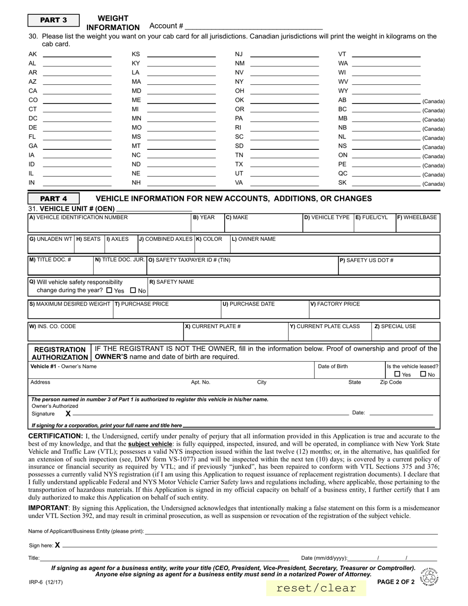 Form Irp Schedule A C Fill Out Sign Online And Download Fillable Pdf New York