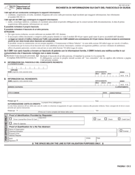 Form MV-15CI Request for Driving Record Information - New York (Italian)