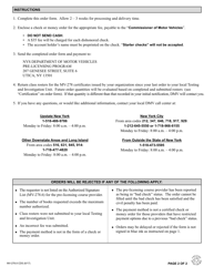 Form MV-278.8 CDS Pre-licensing Course Completion Certificate Order Form for Commercial Pre-licensing Course Providers - New York, Page 2