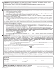 Formulario MV-82ITPS Solicitud De Titulo/Permiso En Transito - New York (Spanish), Page 2