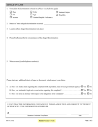 Form MV-VI Title VI Non-discrimination Complaint Form - New York, Page 2