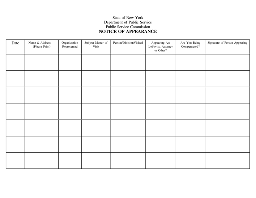 Notice of Appearance - New York Download Pdf