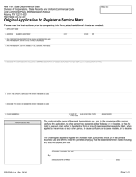 Document preview: Form DOS-0246-F-L-A Original Application to Register a Service Mark - New York