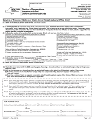 Document preview: Form DOS-0277-F Service of Process/Notice of Claim Cover Sheet (Albany Office Only) - New York