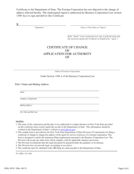Form DOS-1673-F Certificate of Change of Application for Authority - New York, Page 2