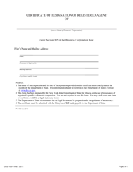 Form DOS-1659-F Certificate of Resignation of Registered Agent - New York, Page 2