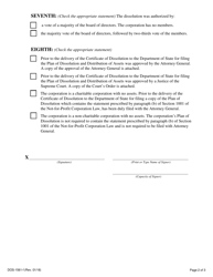 Form DOS-1561-F Certificate of Dissolution - New York, Page 2