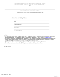 Form DOS-1377-F Certificate of Resignation of Registered Agent - New York, Page 2
