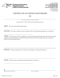 Document preview: Certificate of Limited Partnership - New York