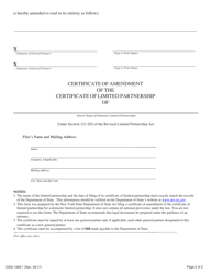 Form DOS-1385-F Certificate of Amendment of the Certificate of Limited Partnership - New York, Page 2