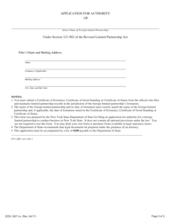 Form DOS-1387-F-A Application for Authority - New York, Page 3