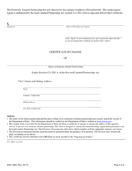 Form DOS-1393-F Certificate of Change - New York, Page 2