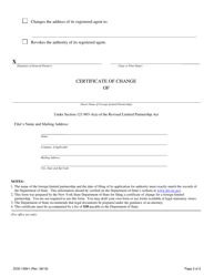 Form DOS-1389-F Certificate of Change - New York, Page 2