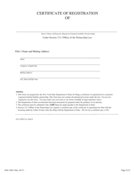 Form DOS-1526-F Certificate of Registration - New York, Page 2
