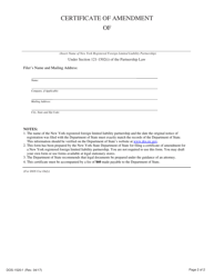 Form DOS-1520-F Certificate of Amendment - New York, Page 2