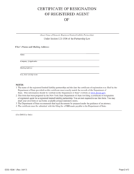 Form DOS-1524-F Certificate of Resignation of Registered Agent - New York, Page 2