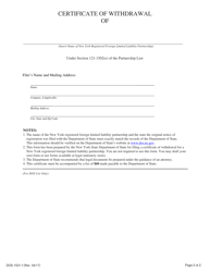 Form DOS-1531-F Certificate of Withdrawal - New York, Page 2