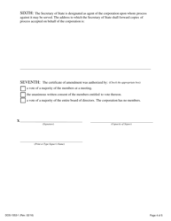 Form DOS-1553-F Certificate of Amendment of the Certificate of Incorporation - New York, Page 4