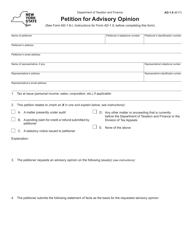 Document preview: Form AD-1.8 Petition for Advisory Opinion - New York