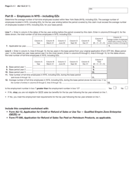 Form AU-12.2 Employment Test for Businesses Certified by Empire State Development (Esd) on or After April 1, 2005, and Before April 1, 2009 - New York, Page 2