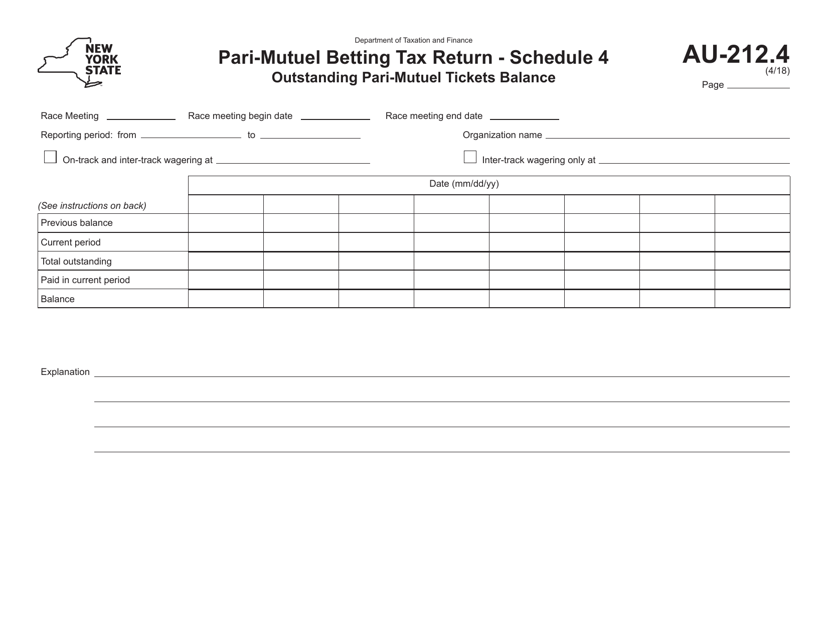 Form AU-212.4 Schedule 4  Printable Pdf