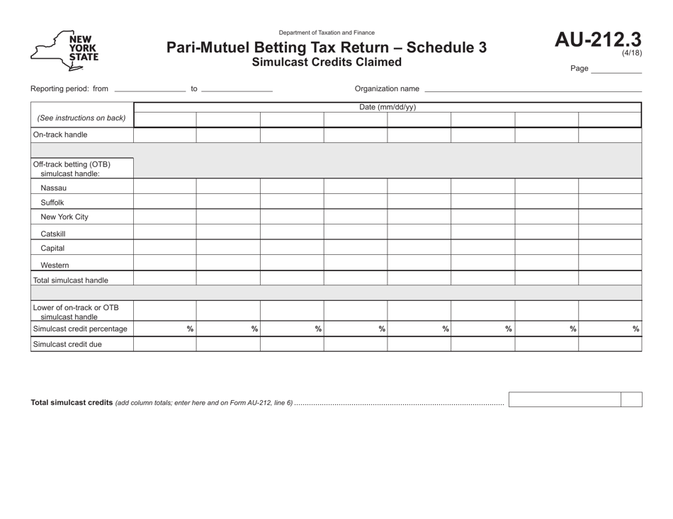 Form AU-212.3 Schedule 3 - Fill Out, Sign Online and Download Printable ...