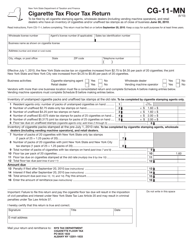 Document preview: Form CG-11-MN Cigarette Tax Floor Tax Return - New York