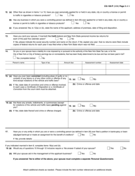 Form CG-100-P Personal Questionnaire - New York, Page 3