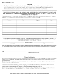 Form CG-100-A Application for License as a Cigarette Agent or Agent/Wholesaler - New York, Page 8