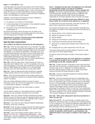 Instructions for Form CG-100-W Application for License as a Wholesale Cigarette Dealer Other Than Those Who Only Operate Cigarette Vending Machines - New York, Page 2