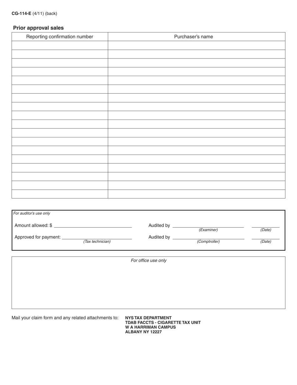 Form CG-114-E - Fill Out, Sign Online and Download Printable PDF, New ...