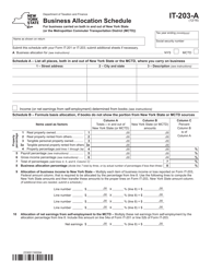 Document preview: Form IT-203-A Business Allocation Schedule - New York