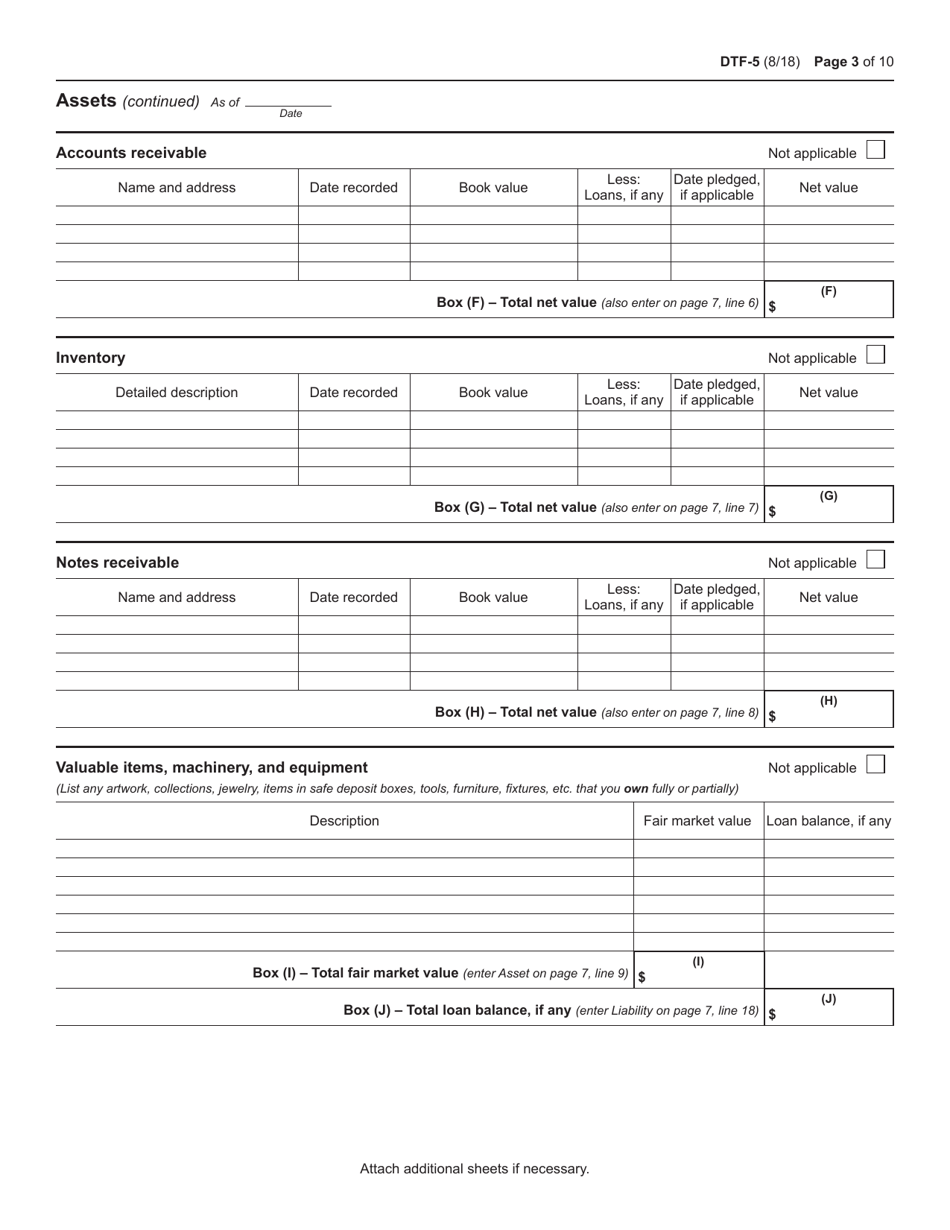 Form DTF-5 Statement of Financial Condition - New York, Page 3