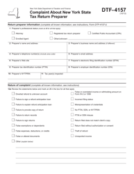 Document preview: Form DTF-4157 Complaint About New York State Tax Return Preparer - New York