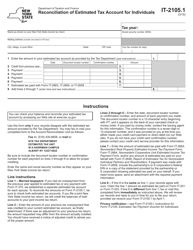 Document preview: Form IT-2105.1 Reconciliation of Estimated Tax Account for Individuals - New York