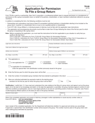 Document preview: Form TR-99 Application for Permission to File a Group Return - New York