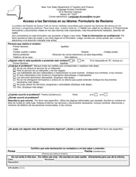 Document preview: Formulario DTF-29 Acceso a Los Servicios En Su Idioma: Formulario De Reclamo - New York (Spanish)