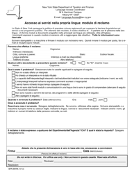 Document preview: Form DTF-29-ITA Access to Services in Your Language: Complaint Form - New York (Italian)
